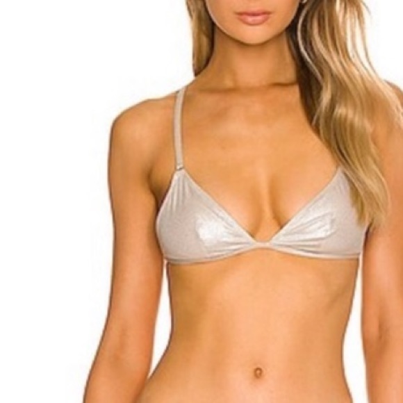 NWOT FP x SOLID & STRIPED lulu metallic speckled swim top size large - Picture 2 of 10